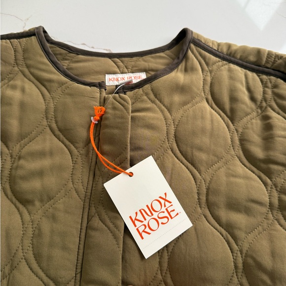NWT! Size L Knox Rose Women's Olive Quilted Utility Jacket! - Picture 3 of 4